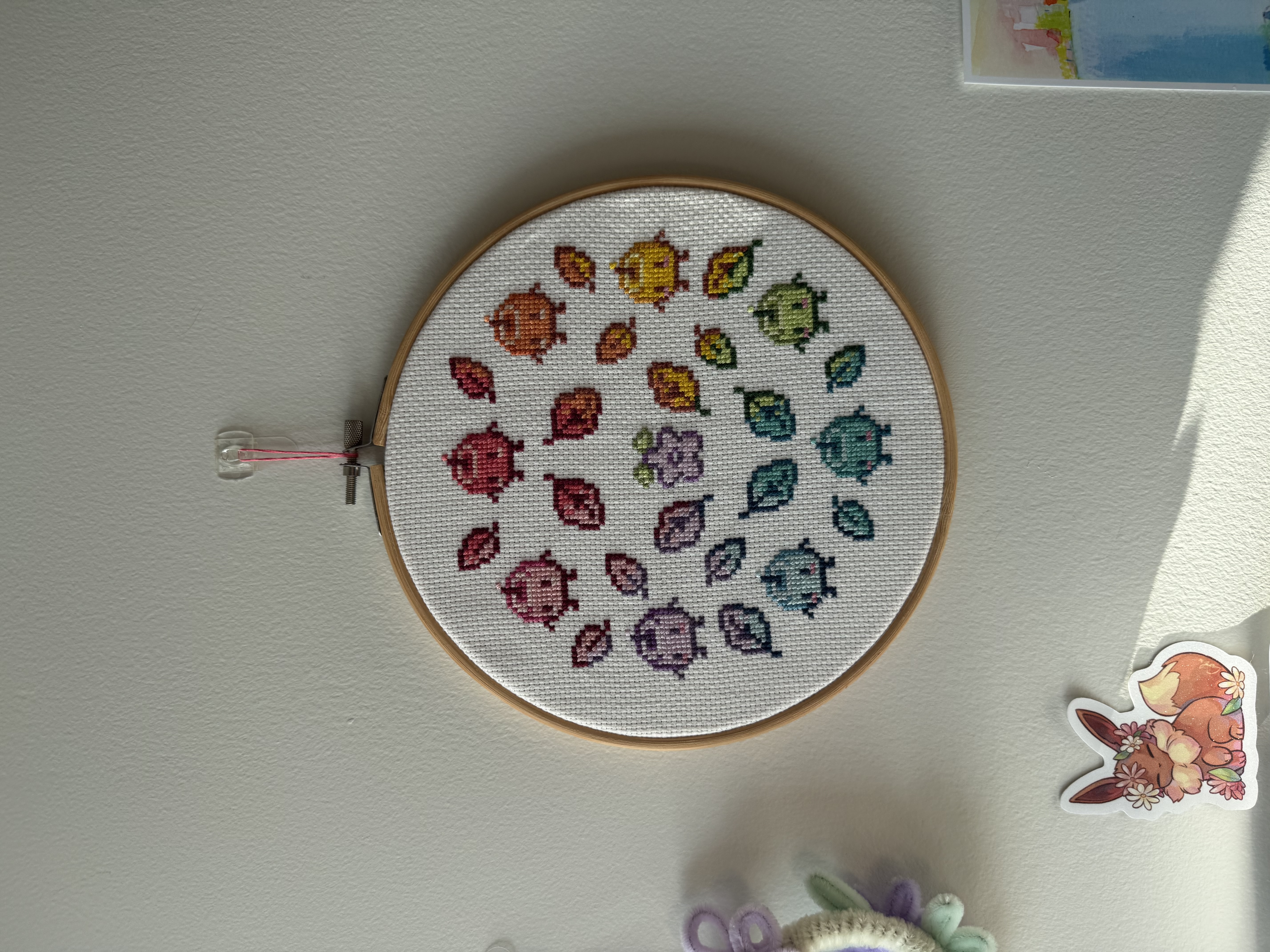 cross-stitched junimos